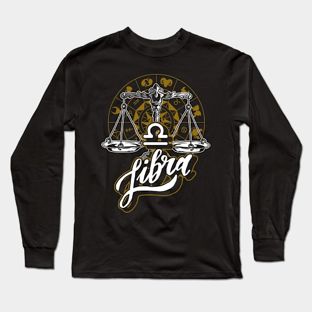 Libra Zodiac Signs Long Sleeve T-Shirt by ShirtsShirtsndmoreShirts